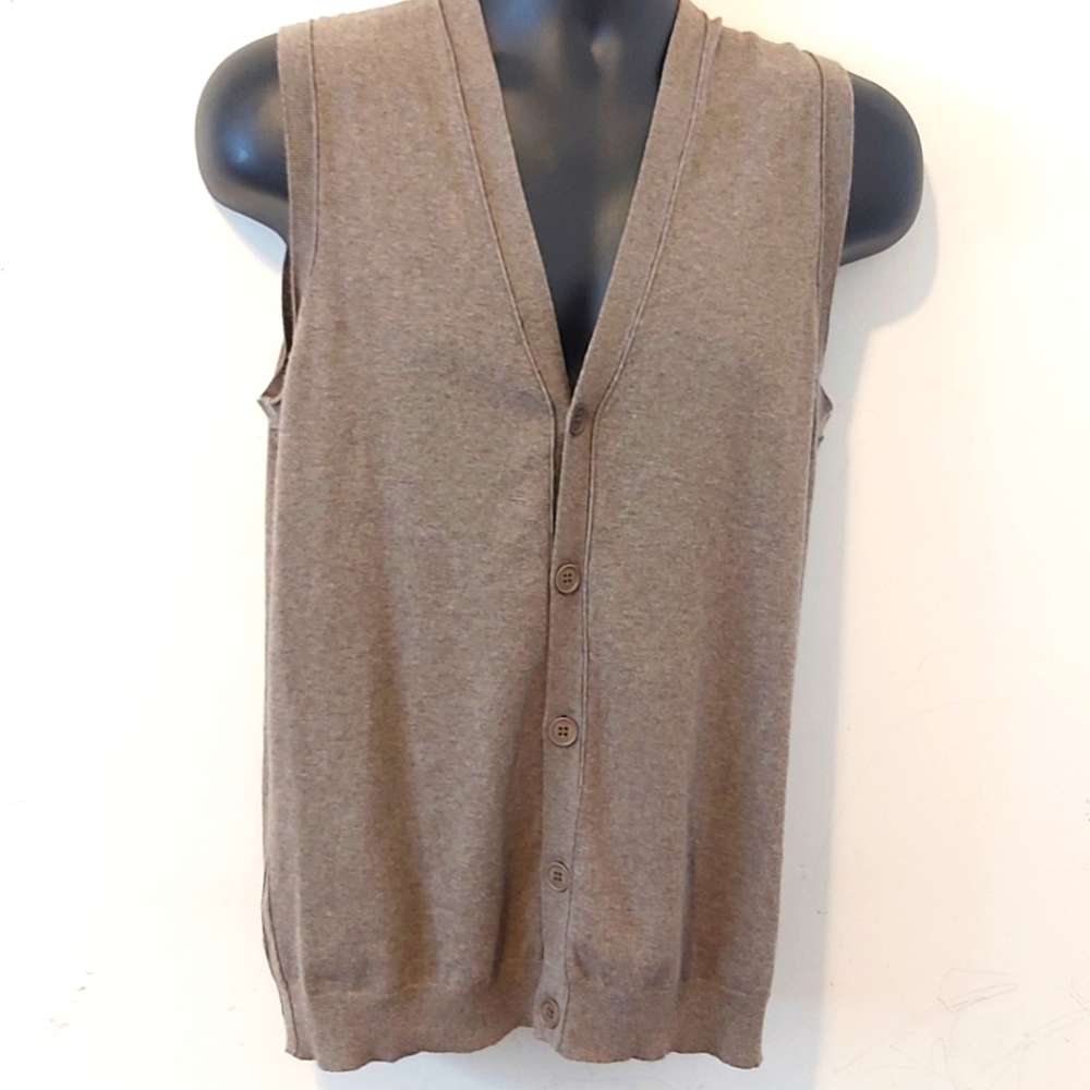 TED BAKER | Men's Cardigan Sweater Vest Brown Size 3/38